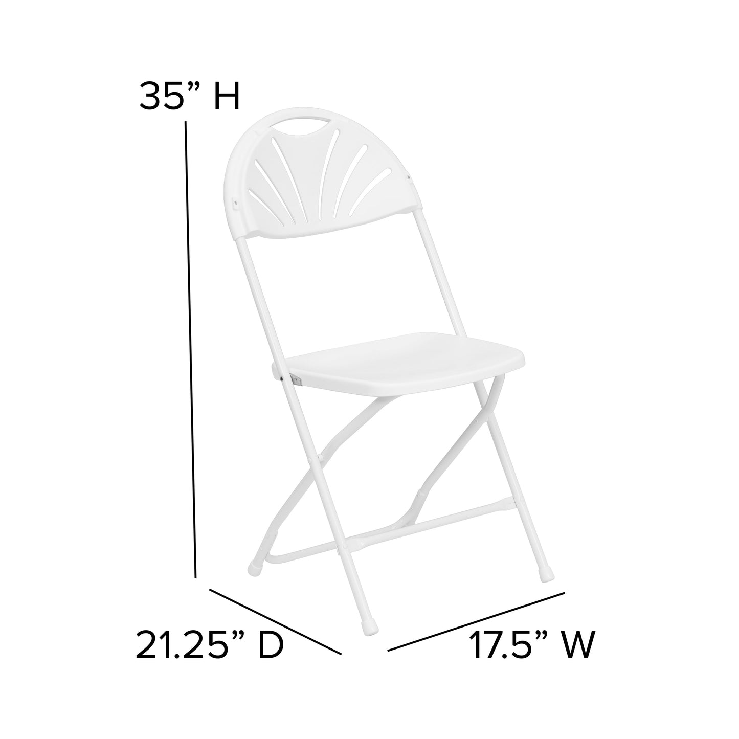 White Plastic Folding Chair 2-LE-L-4-WHITE-GG