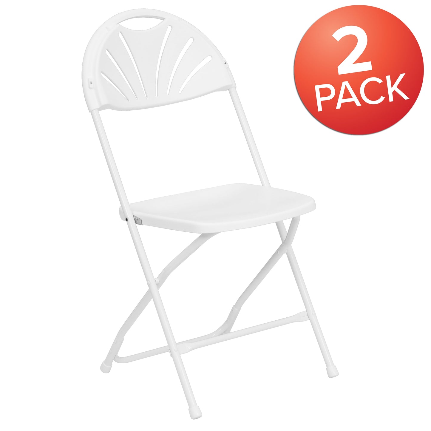 White Plastic Folding Chair 2-LE-L-4-WHITE-GG