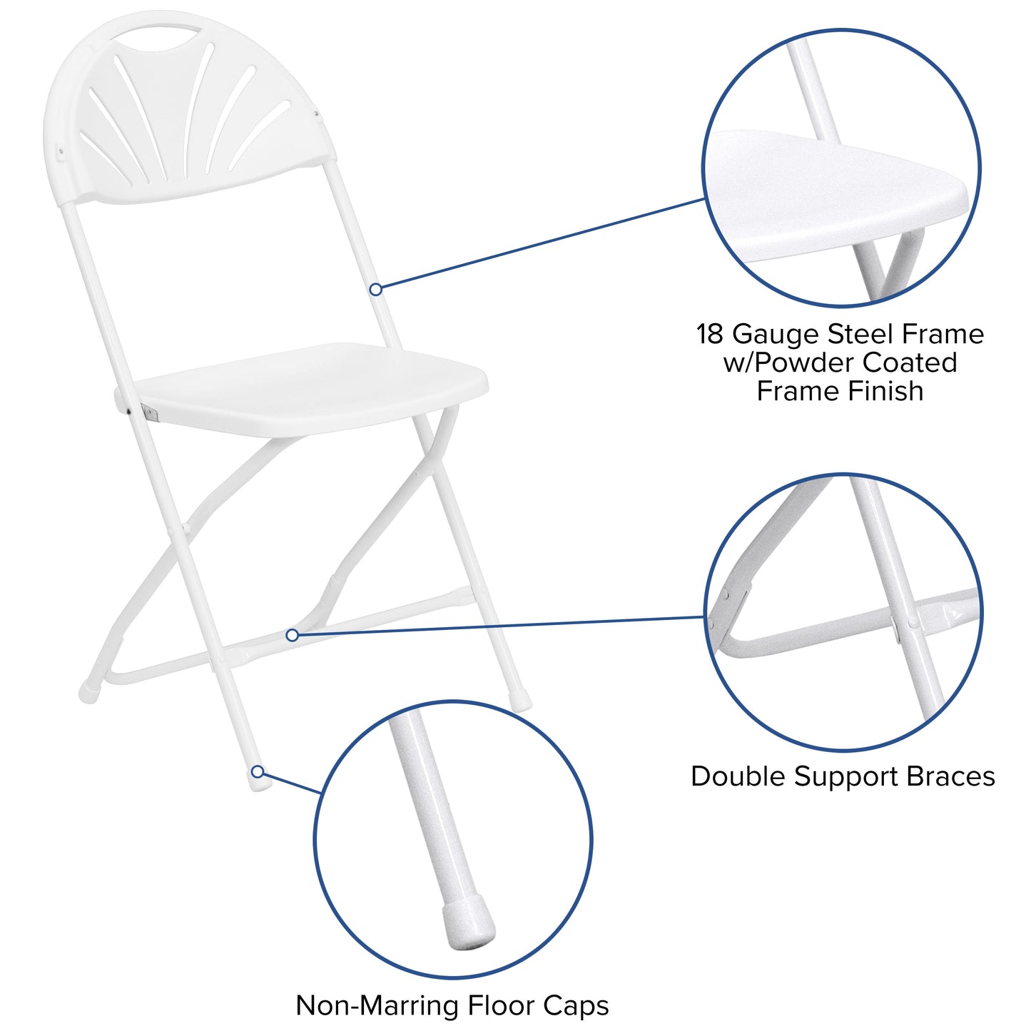 White Plastic Folding Chair 2-LE-L-4-WHITE-GG