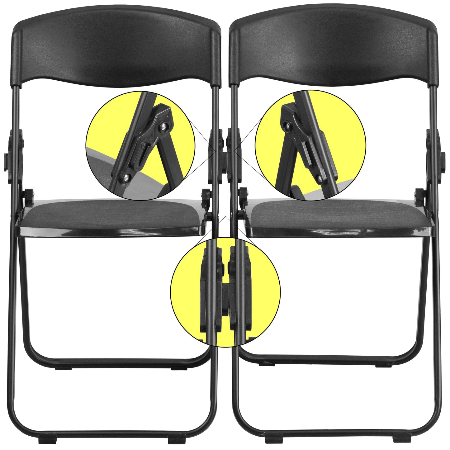 Black Plastic Folding Chair 2-RUT-I-BLACK-GG