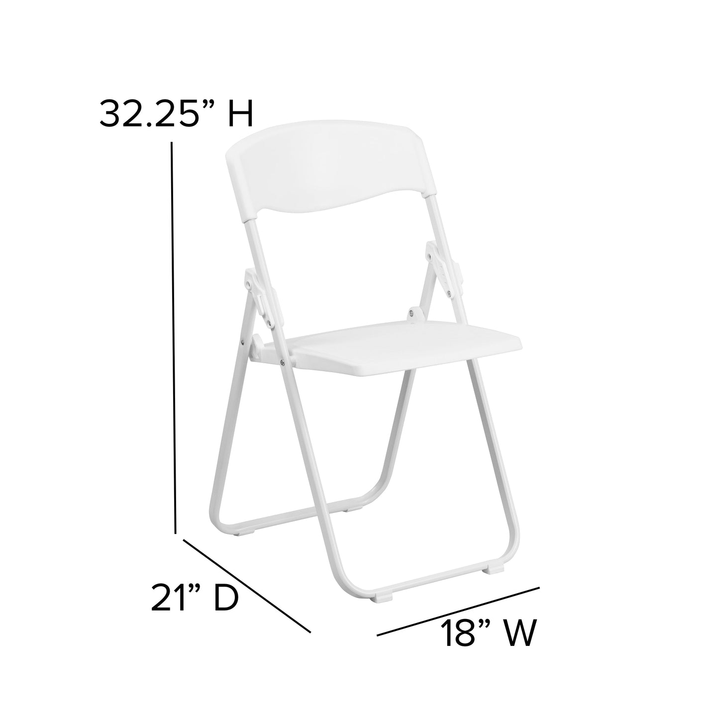 White Plastic Folding Chair 2-RUT-I-WHITE-GG