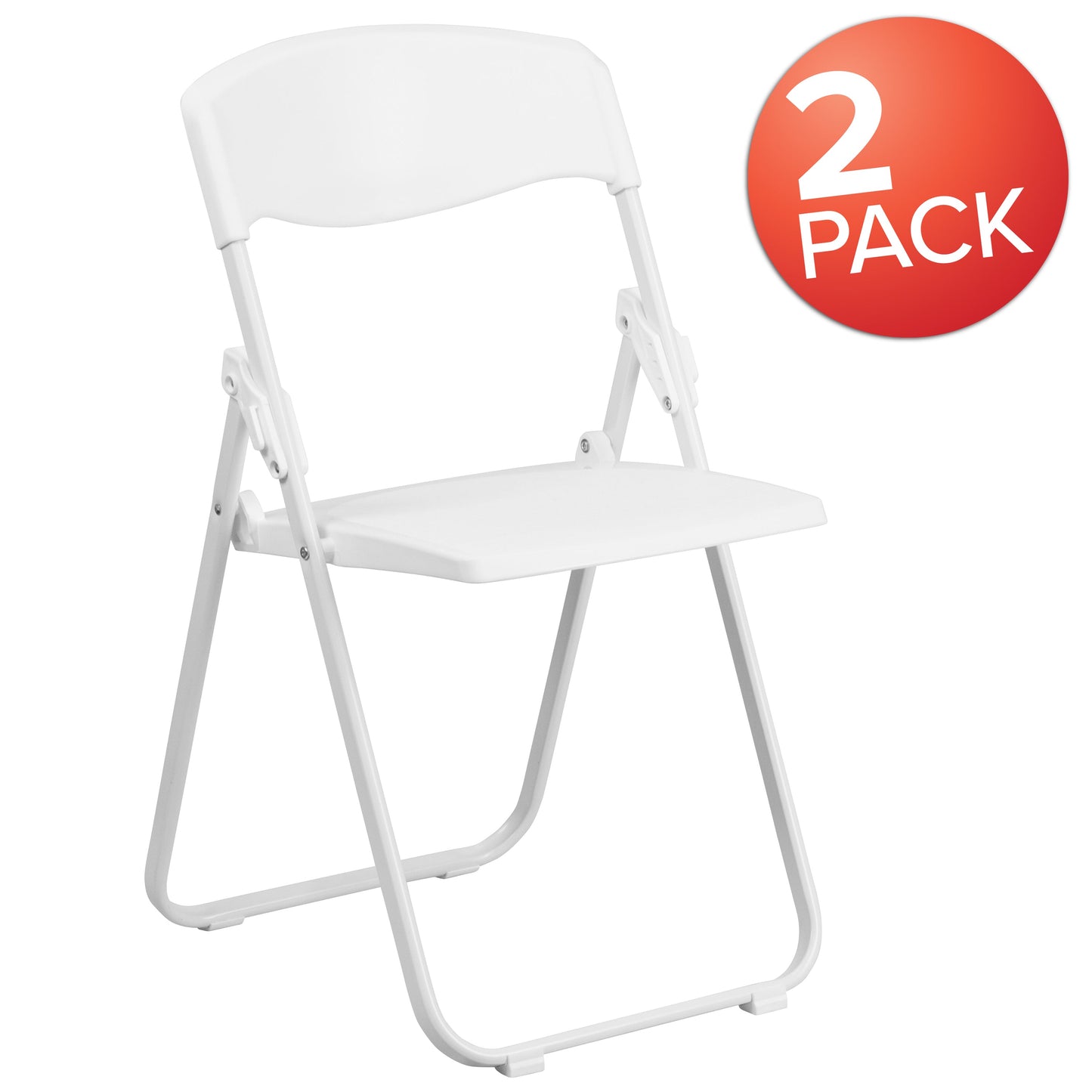 White Plastic Folding Chair 2-RUT-I-WHITE-GG