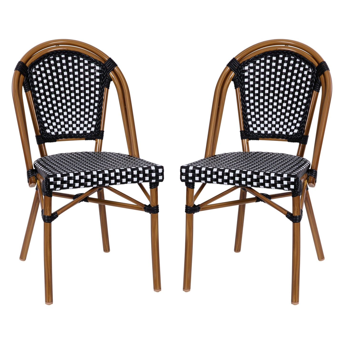 2PK Black/White Paris Chair 2-SDA-AD642001-BKWH-NAT-GG