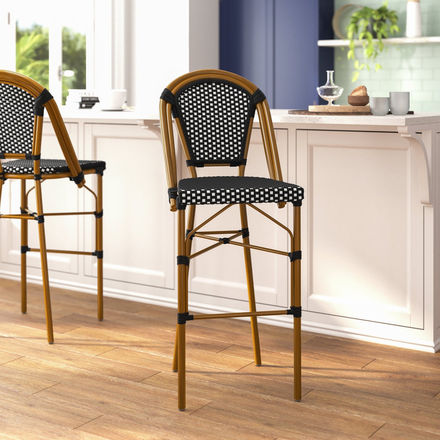 2PK Navy/White Paris Chair 2-SDA-AD642001-BS-BKWH-NAT-GG