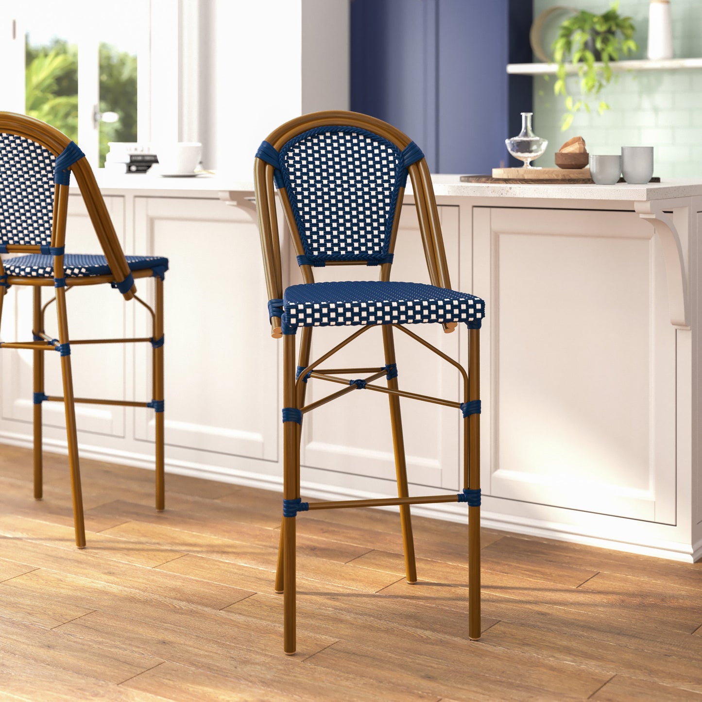 2PK Navy/White Paris Chair 2-SDA-AD642001-BS-NVYWH-NAT-GG