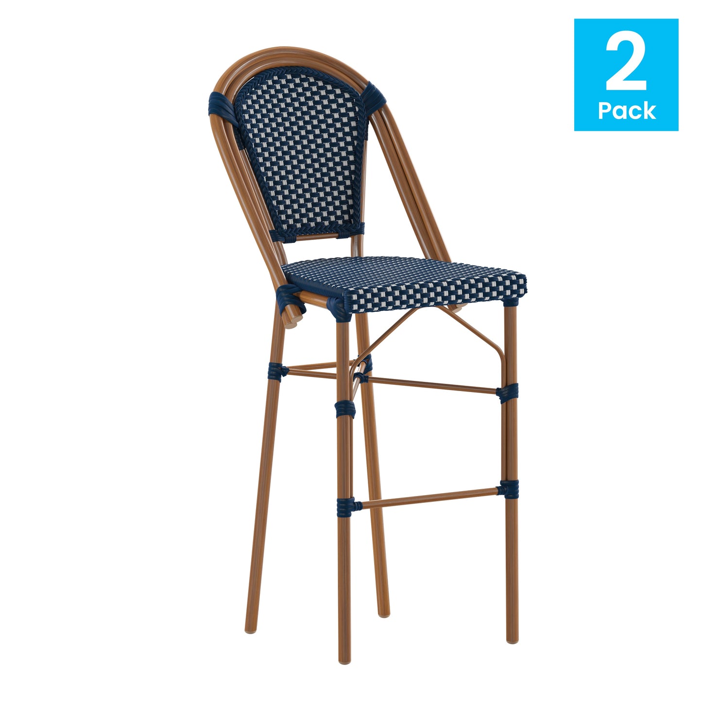 2PK Navy/White Paris Chair 2-SDA-AD642001-BS-NVYWH-NAT-GG