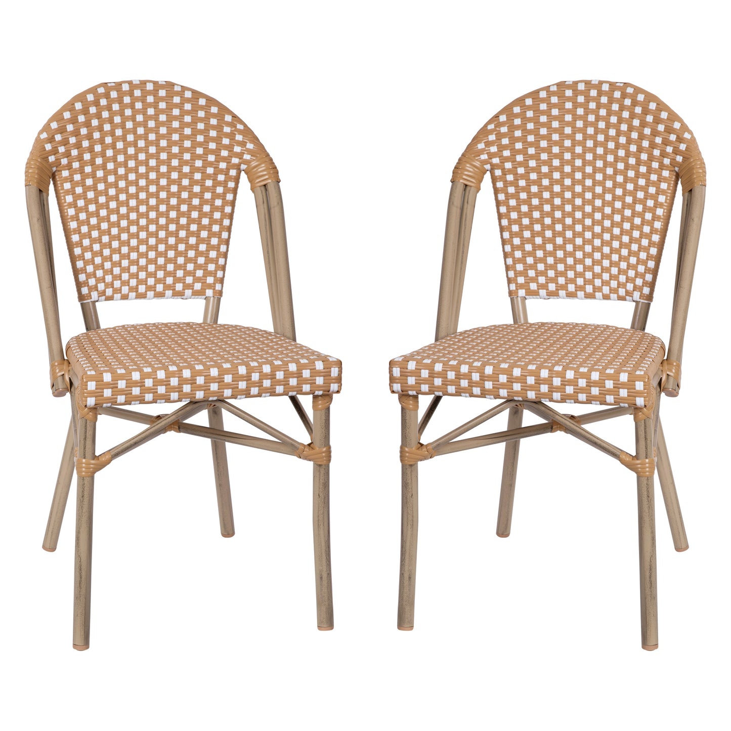 Classic Commercial Grade Indoor/Outdoor French Bistro Chair, Set of 2