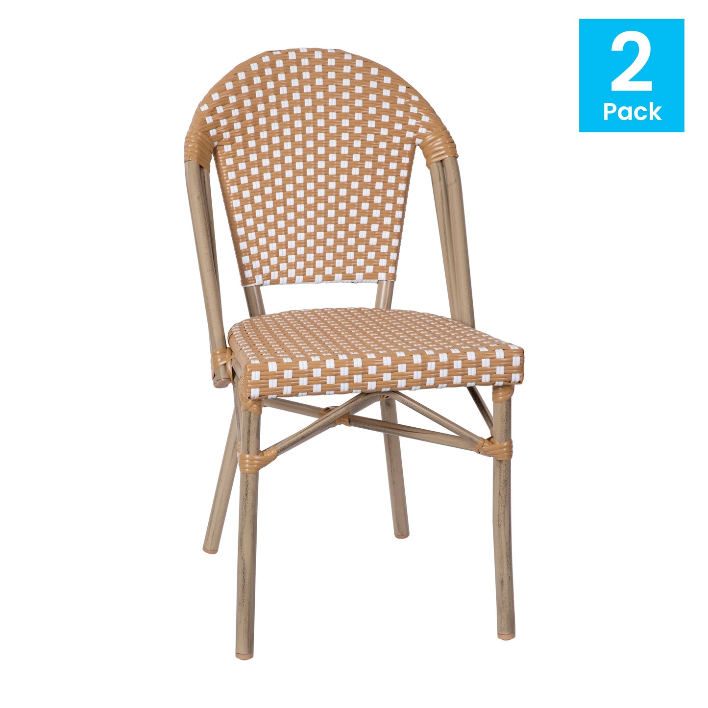 Classic Commercial Grade Indoor/Outdoor French Bistro Chair, Set of 2