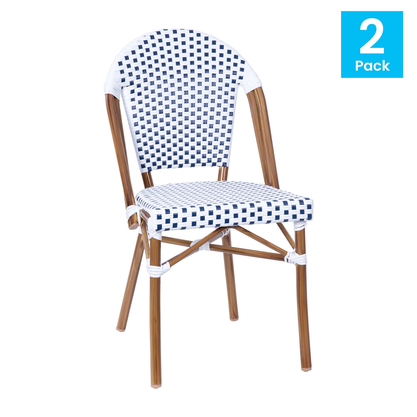 Classic Commercial Grade Indoor/Outdoor French Bistro Chair, Set of 2