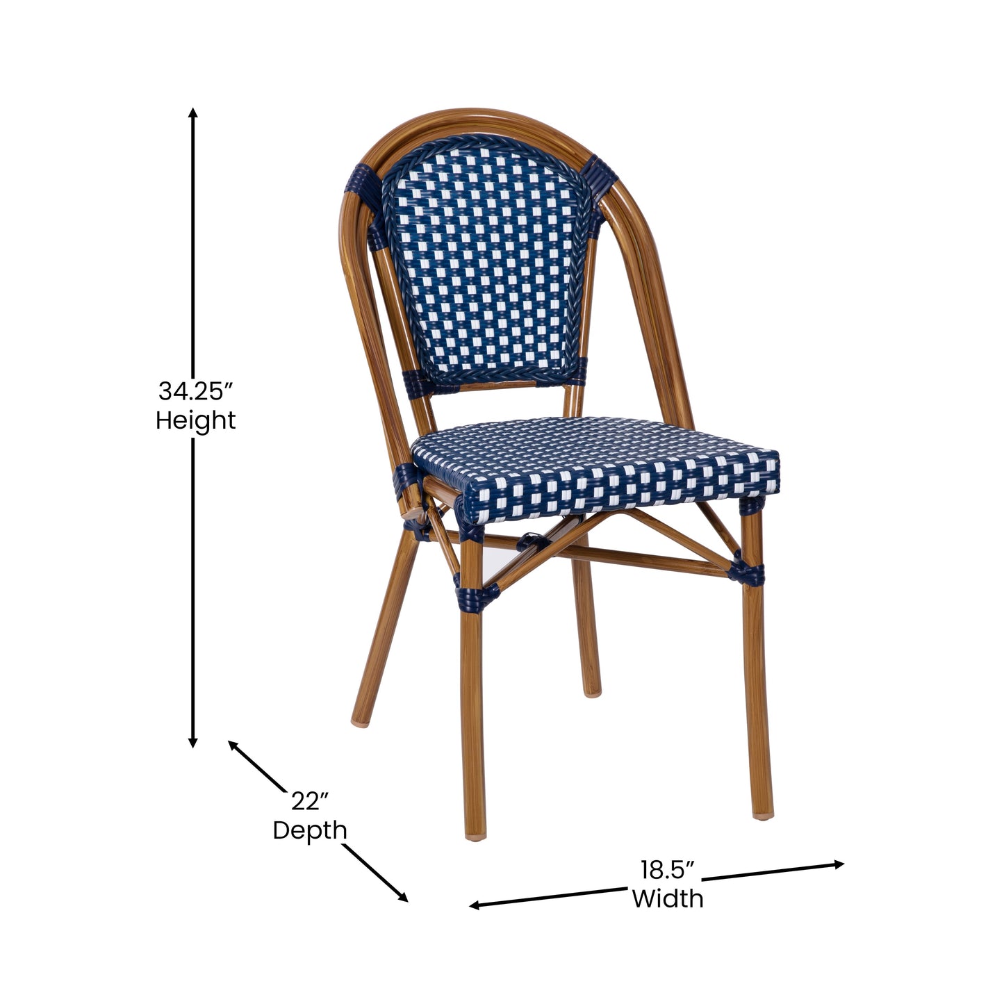 2PK Navy/White Paris Chair 2-SDA-AD642001-NVYWH-NAT-GG