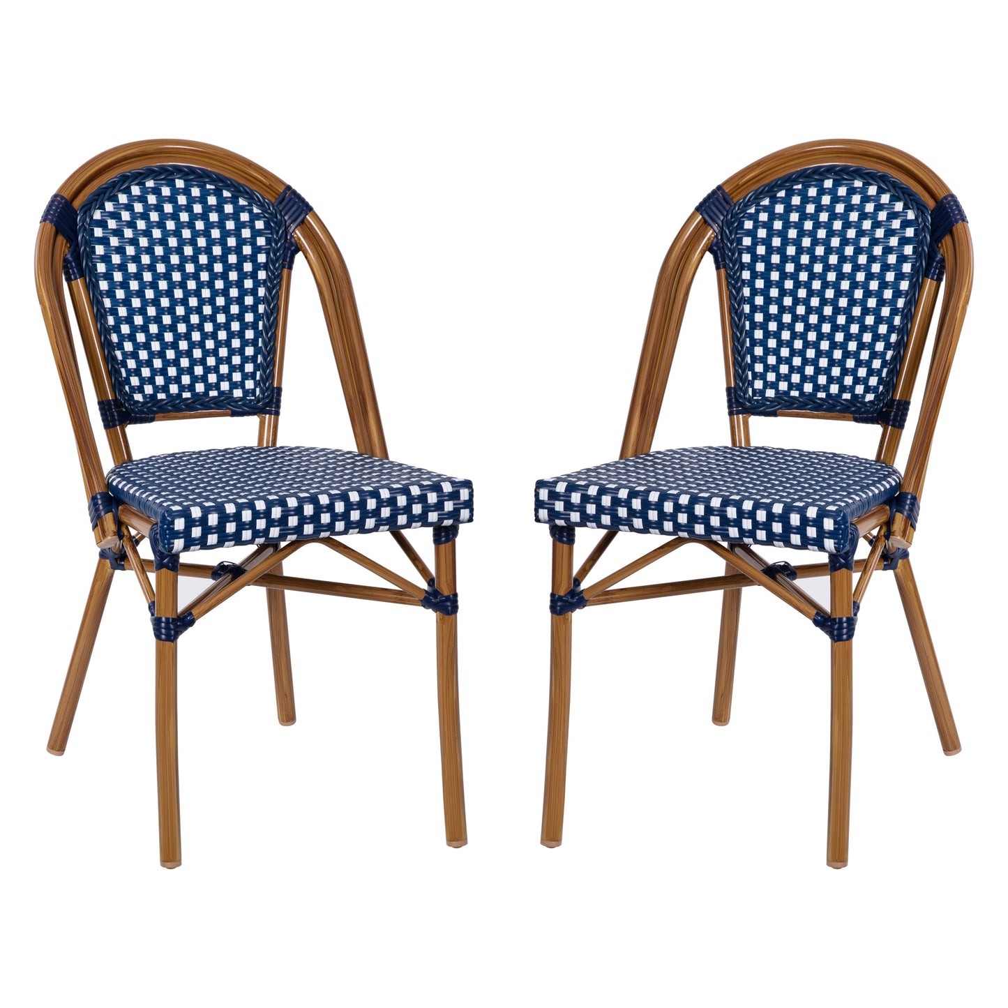 Classic Commercial Grade Indoor/Outdoor French Bistro Chair, Set of 2