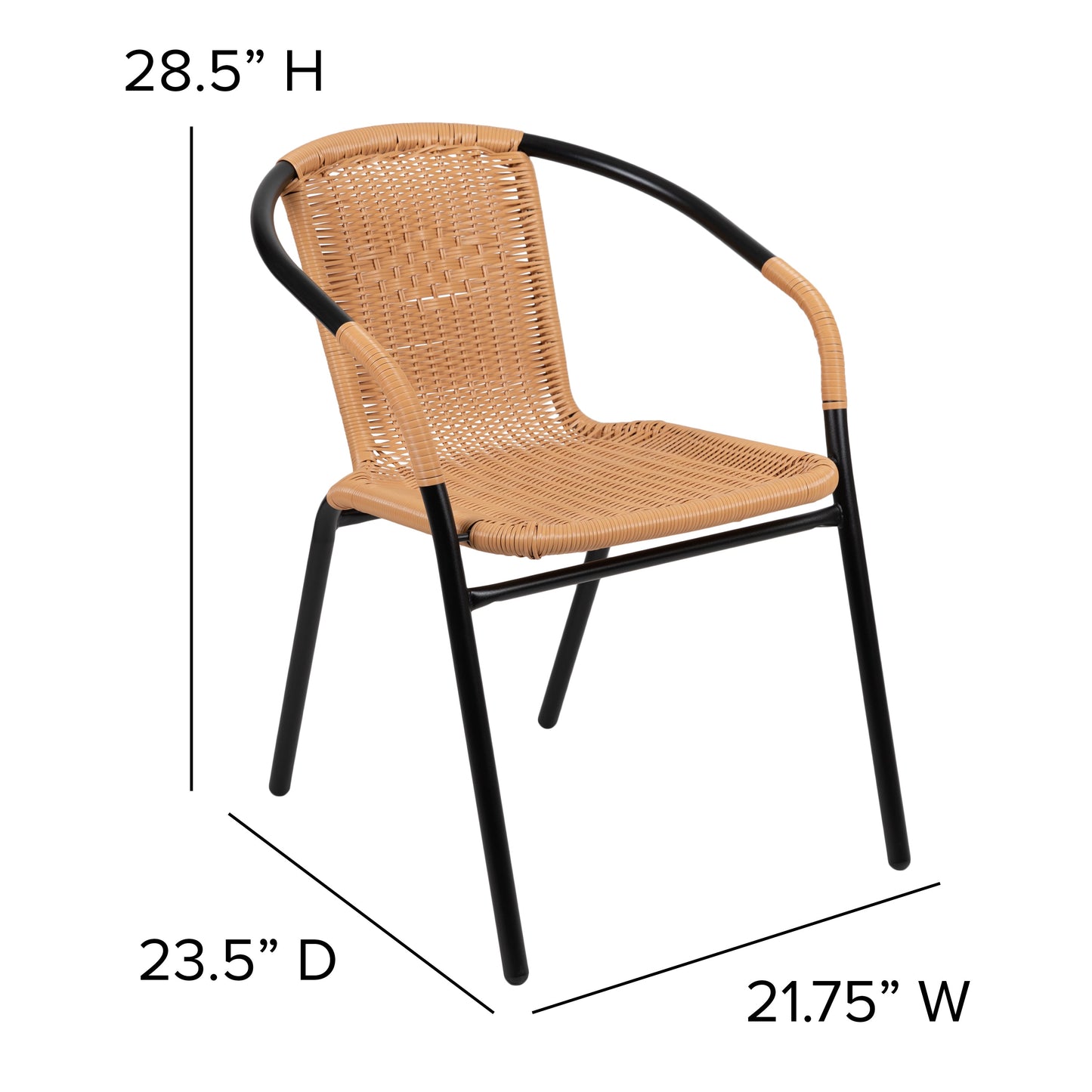 Beige Rattan Stack Chair 2-TLH-037-BGE-GG