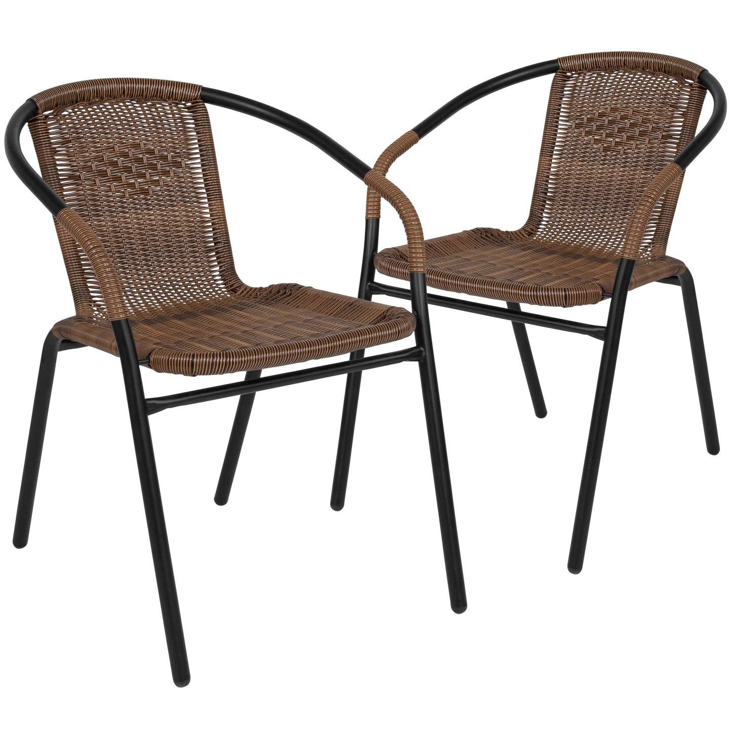 Brown Rattan Stack Chair 2-TLH-037-DK-BN-GG