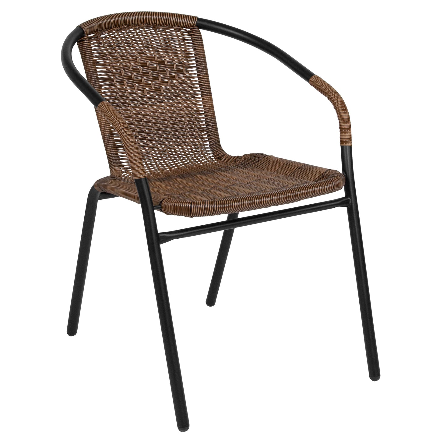 Brown Rattan Stack Chair 2-TLH-037-DK-BN-GG