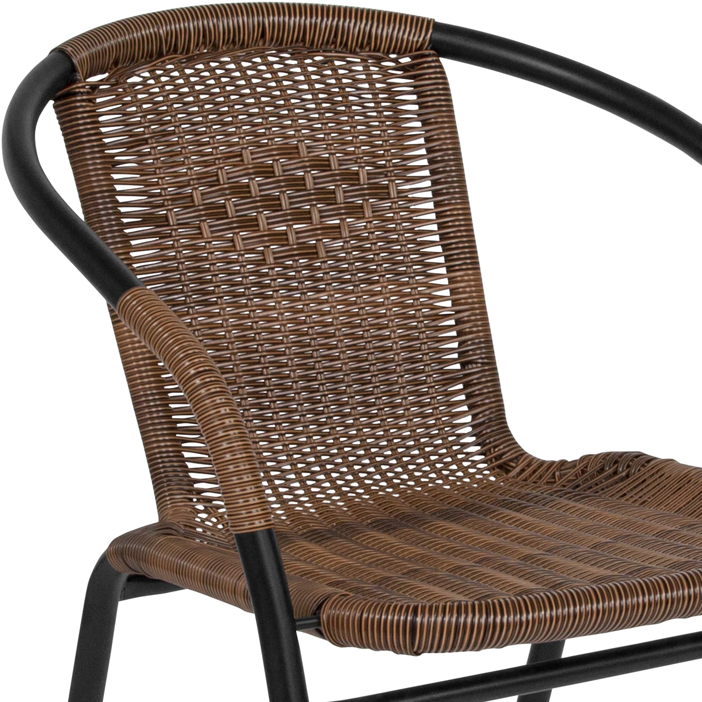 Brown Rattan Stack Chair 2-TLH-037-DK-BN-GG