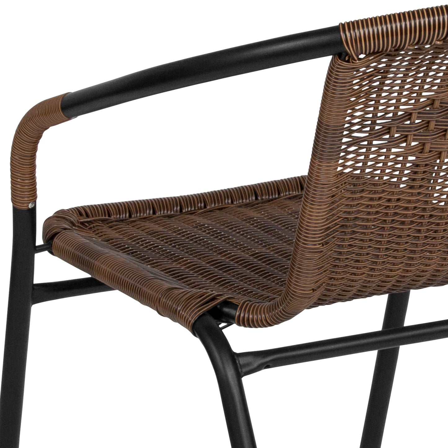 Brown Rattan Stack Chair 2-TLH-037-DK-BN-GG