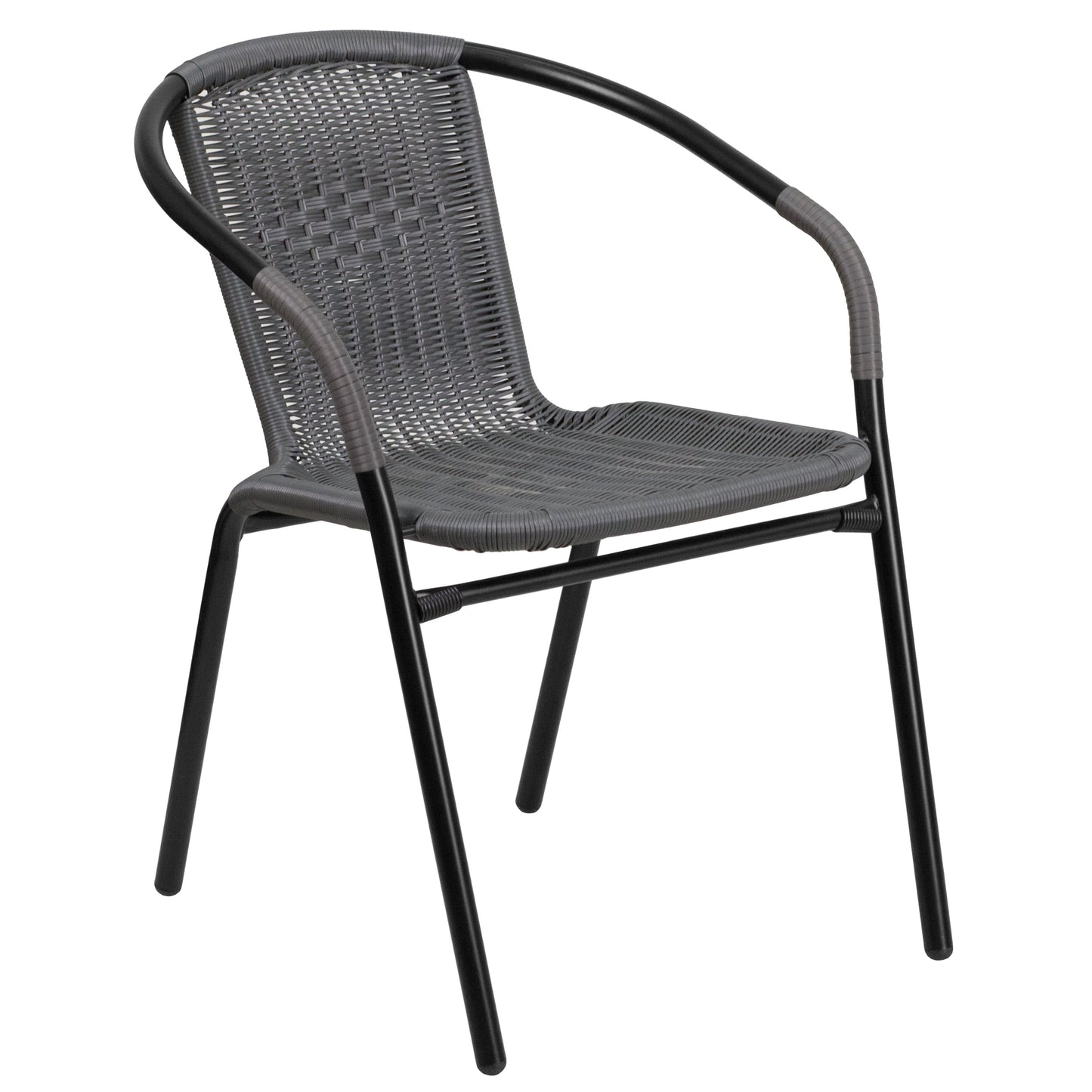 Gray Rattan Stack Chair 2-TLH-037-GY-GG