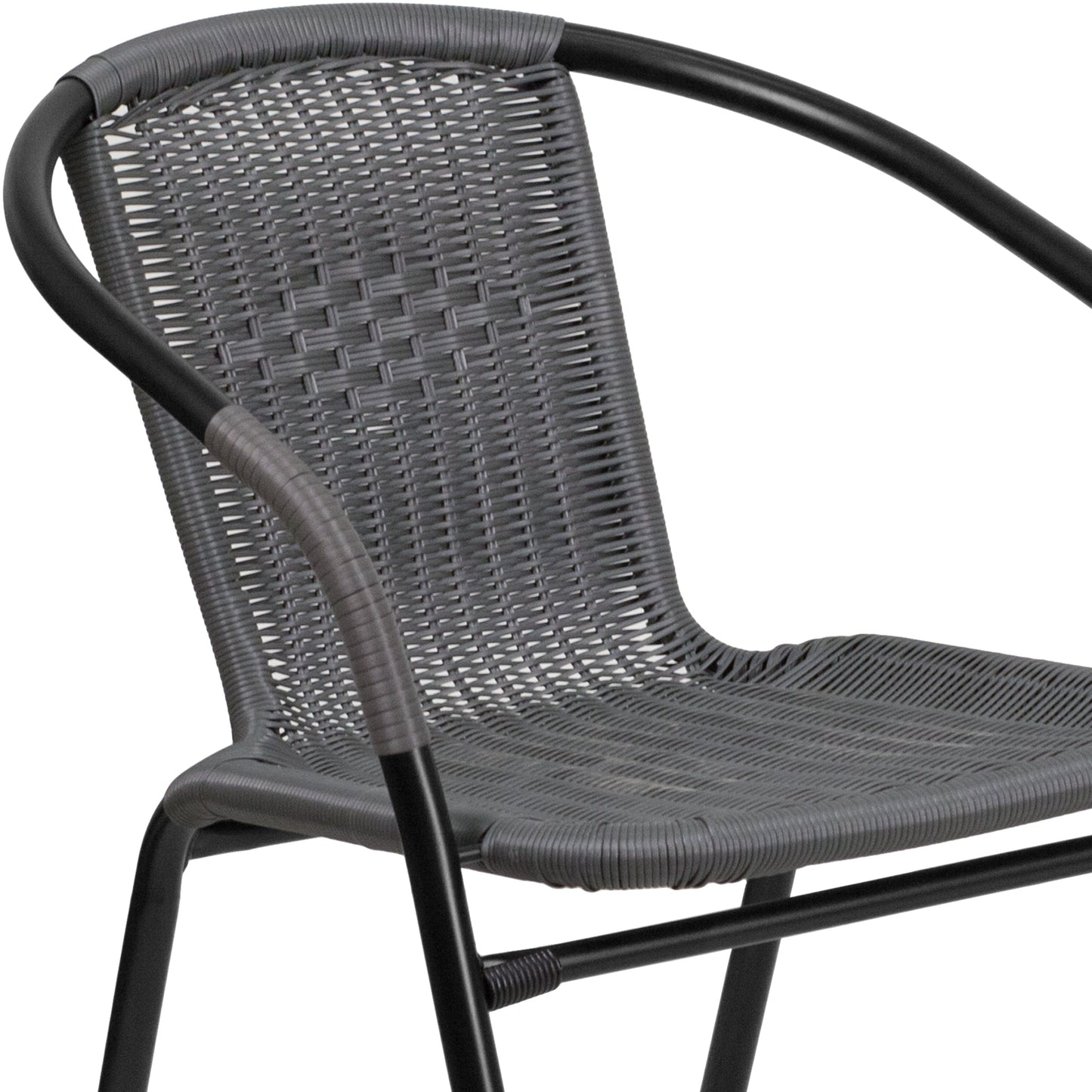 Gray Rattan Stack Chair 2-TLH-037-GY-GG