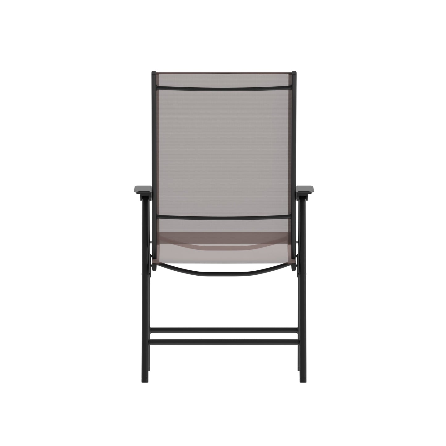 2PK BR/BK Folding Patio Chair 2-TLH-SC-044-BR-GG