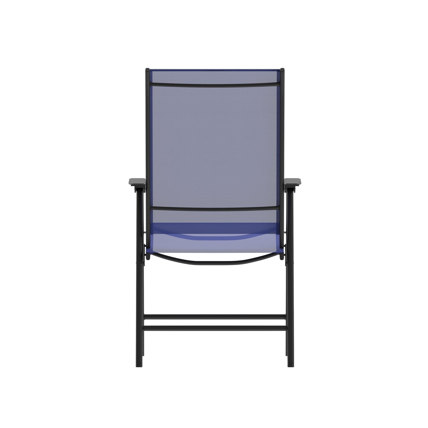 2PK NV/BK Folding Patio Chair 2-TLH-SC-044-NV-GG