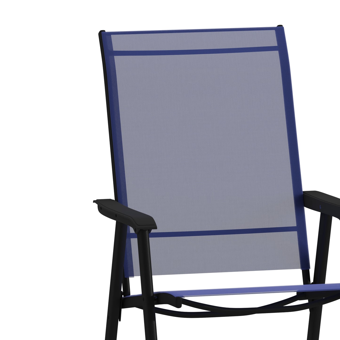 2PK NV/BK Folding Patio Chair 2-TLH-SC-044-NV-GG