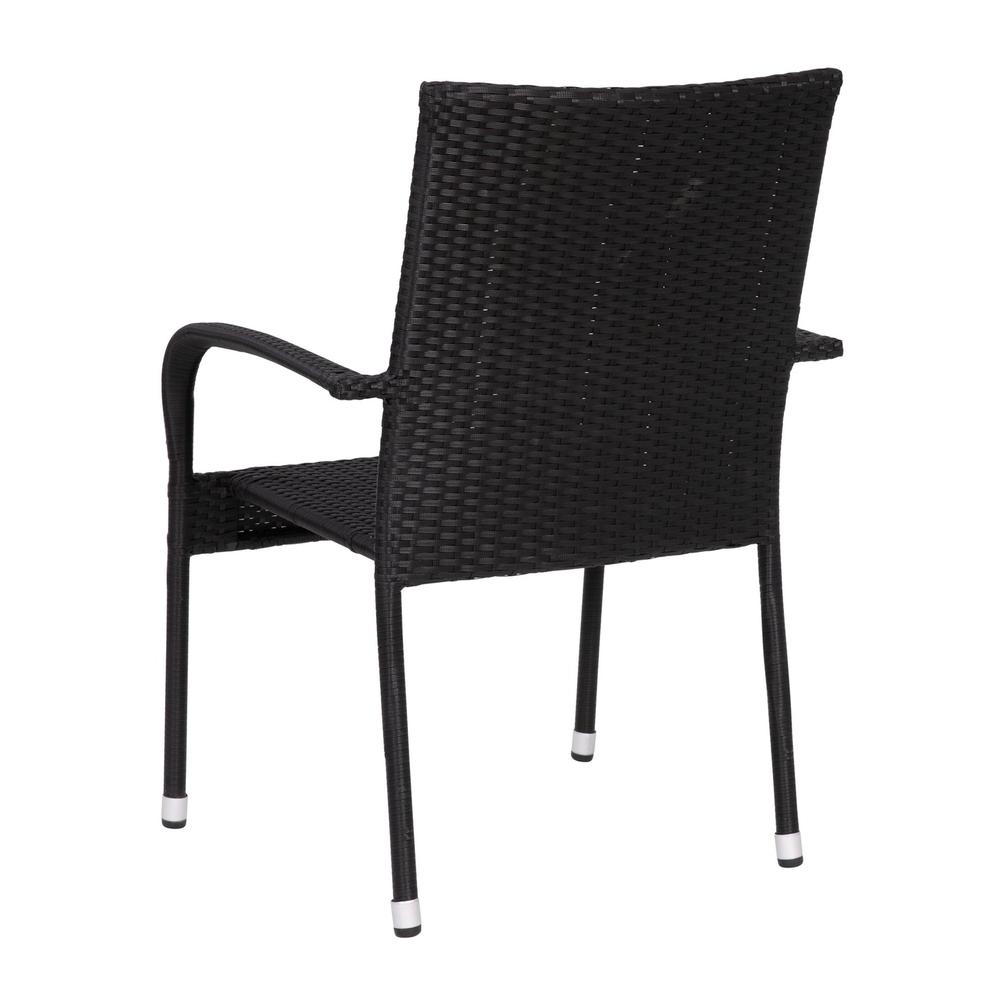 2PK Black Patio Armchairs 2-TW-3WBE073-BK-GG