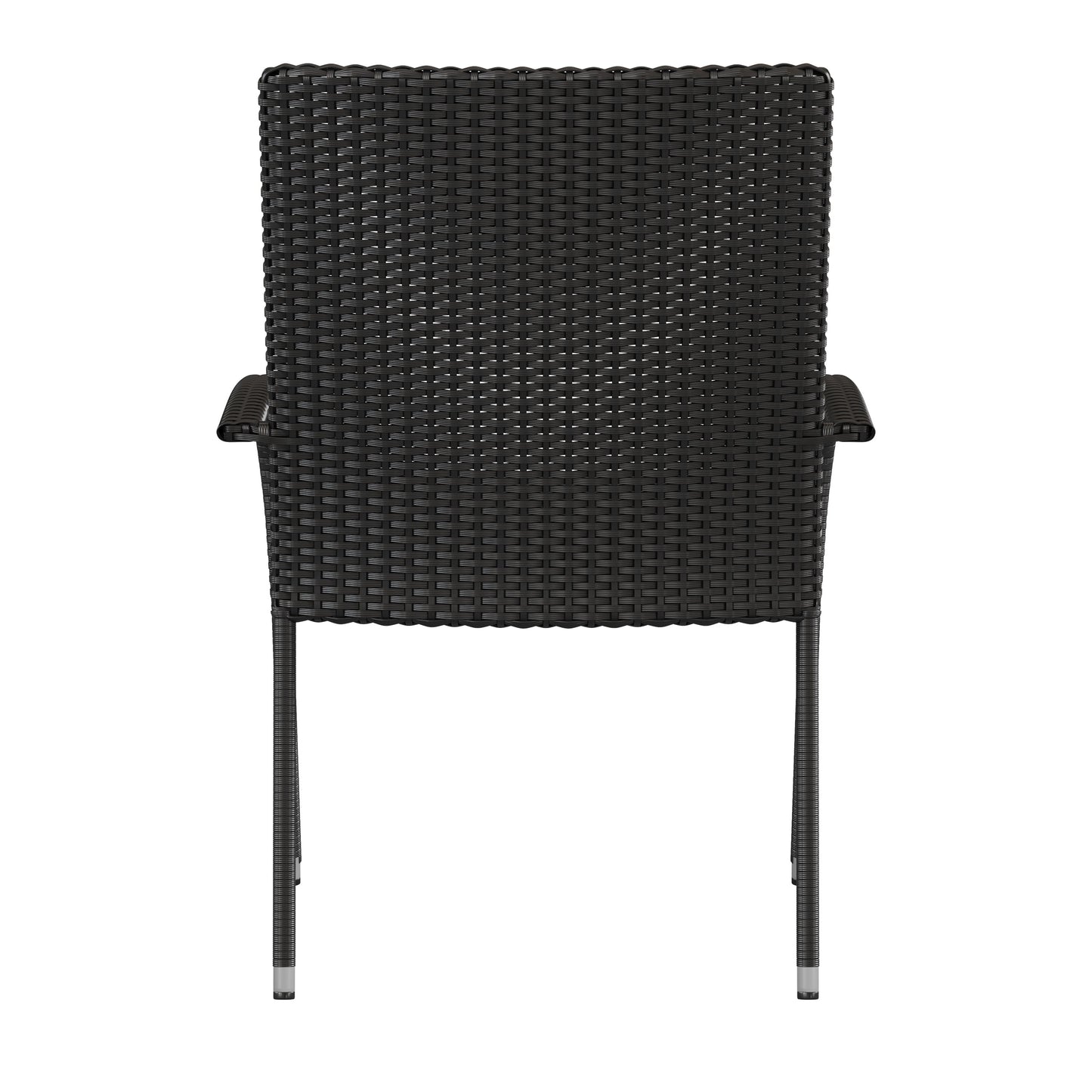 2PK Black Patio Chairs 2-TW-3WBE073-CU01CR-BK-GG