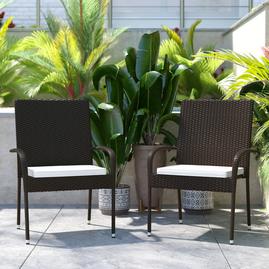 2PK Espresso Patio Chairs 2-TW-3WBE073-CU01CR-ESP-GG