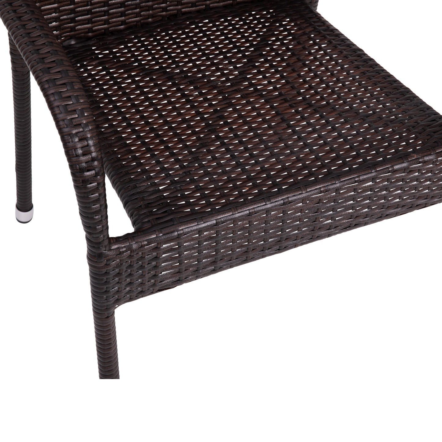 Modern Indoor/Outdoor Stackable Wicker Patio Chairs with Arms - Set of 2