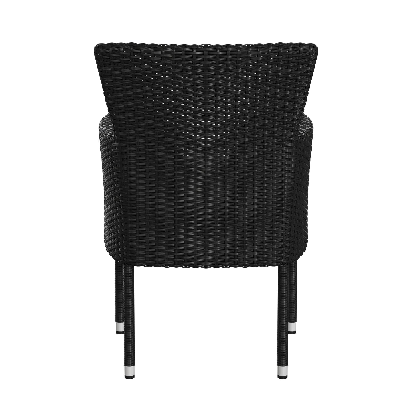 Modern Indoor/Outdoor Wicker Patio Chairs with Cushions - Set of 2