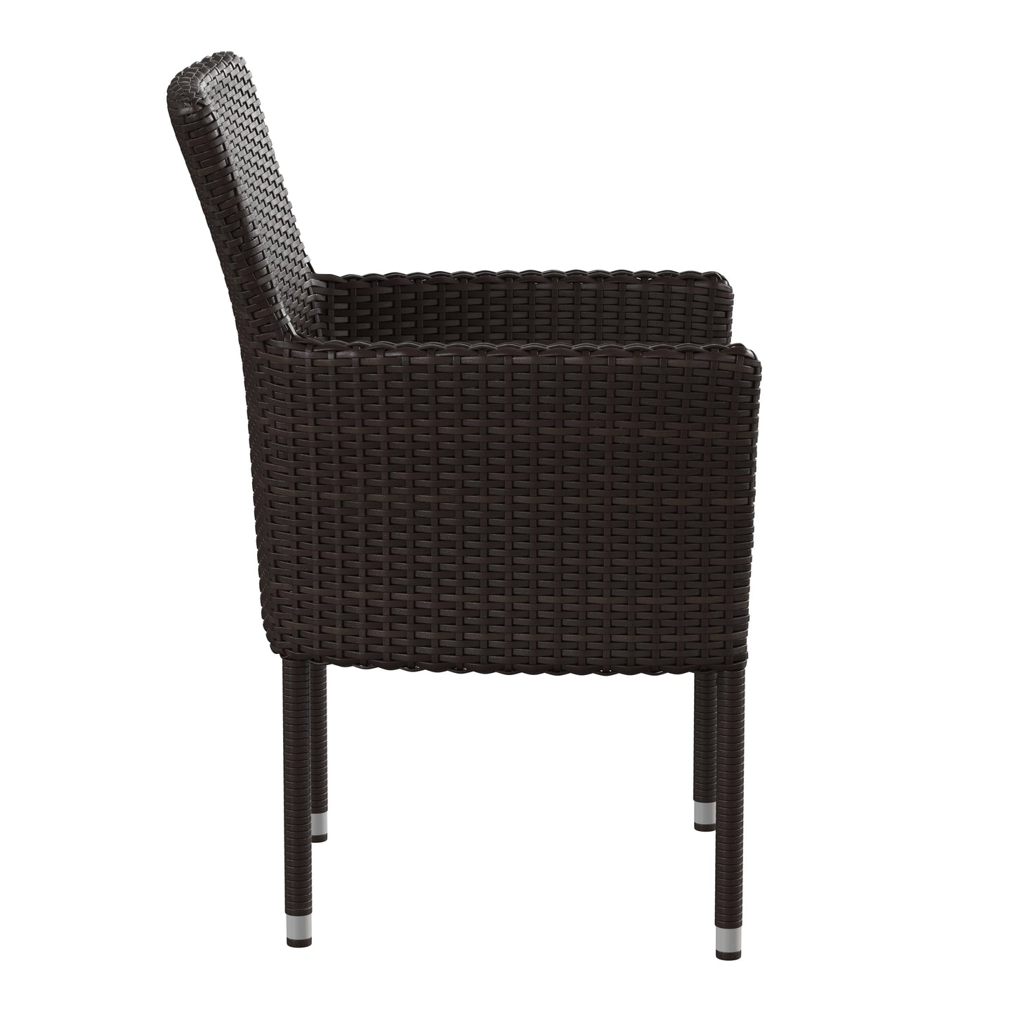 Modern Indoor/Outdoor Wicker Patio Chairs with Cushions - Set of 2