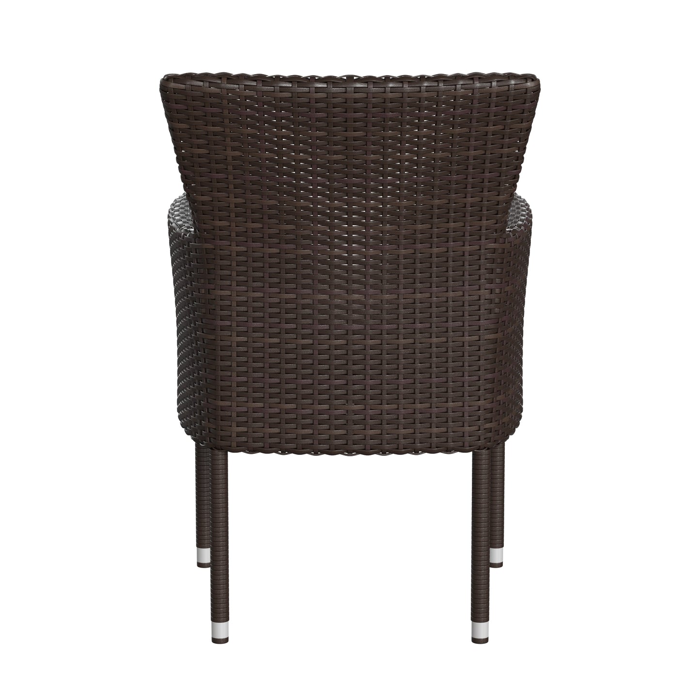 2PK Espresso Patio Armchairs 2-TW-3WBE074-BR-GG