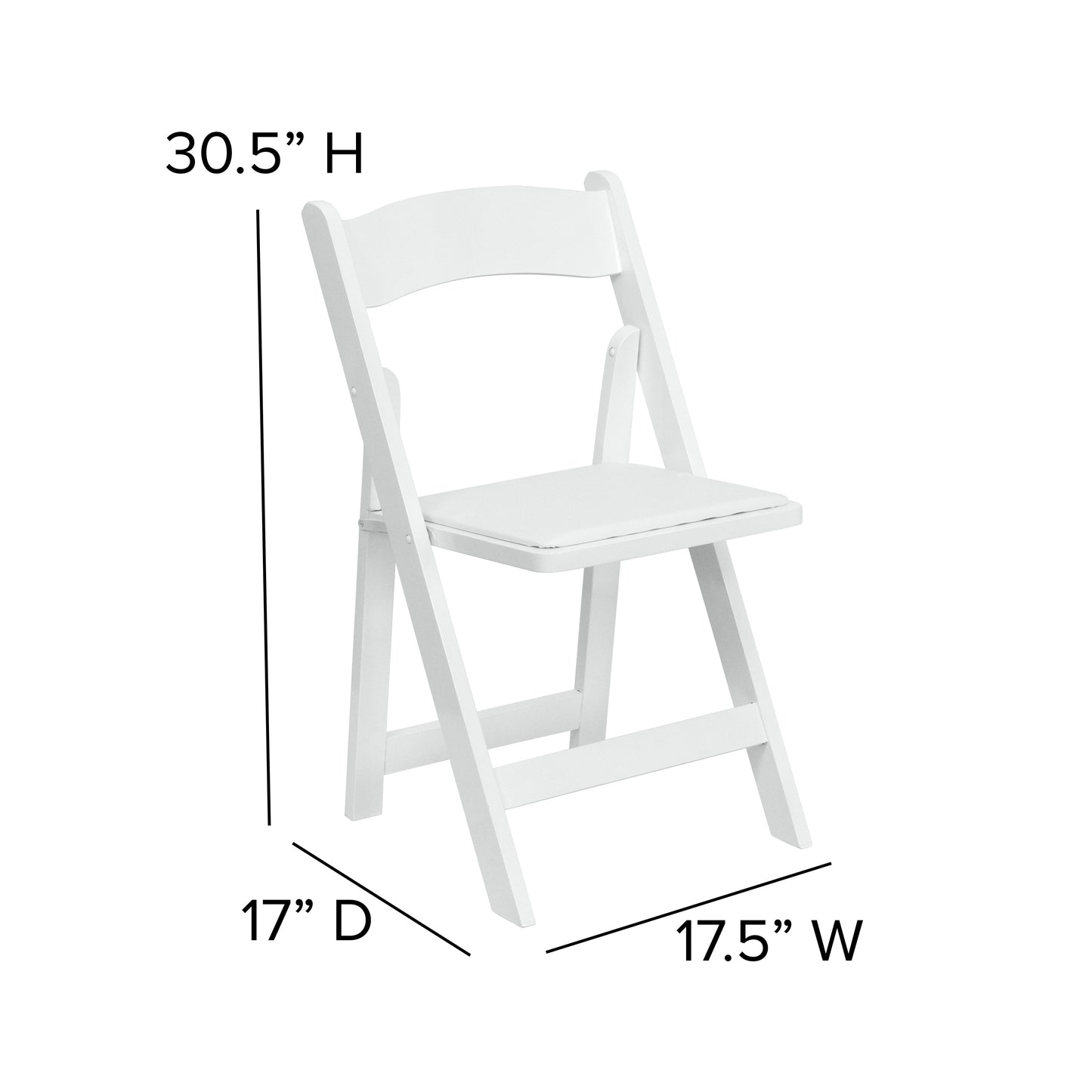 White Wood Folding Chair 2-XF-2901-WH-WOOD-GG