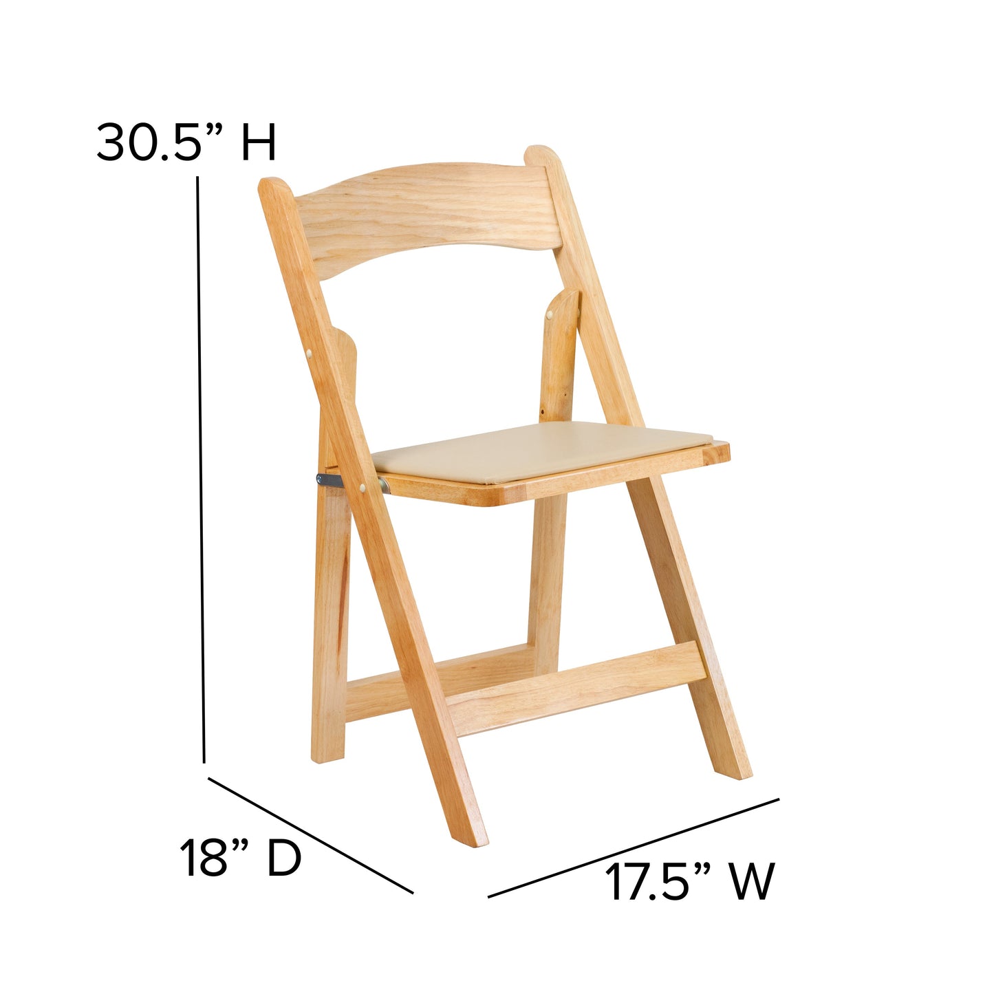 Natural Wood Folding Chair 2-XF-2903-NAT-WOOD-GG