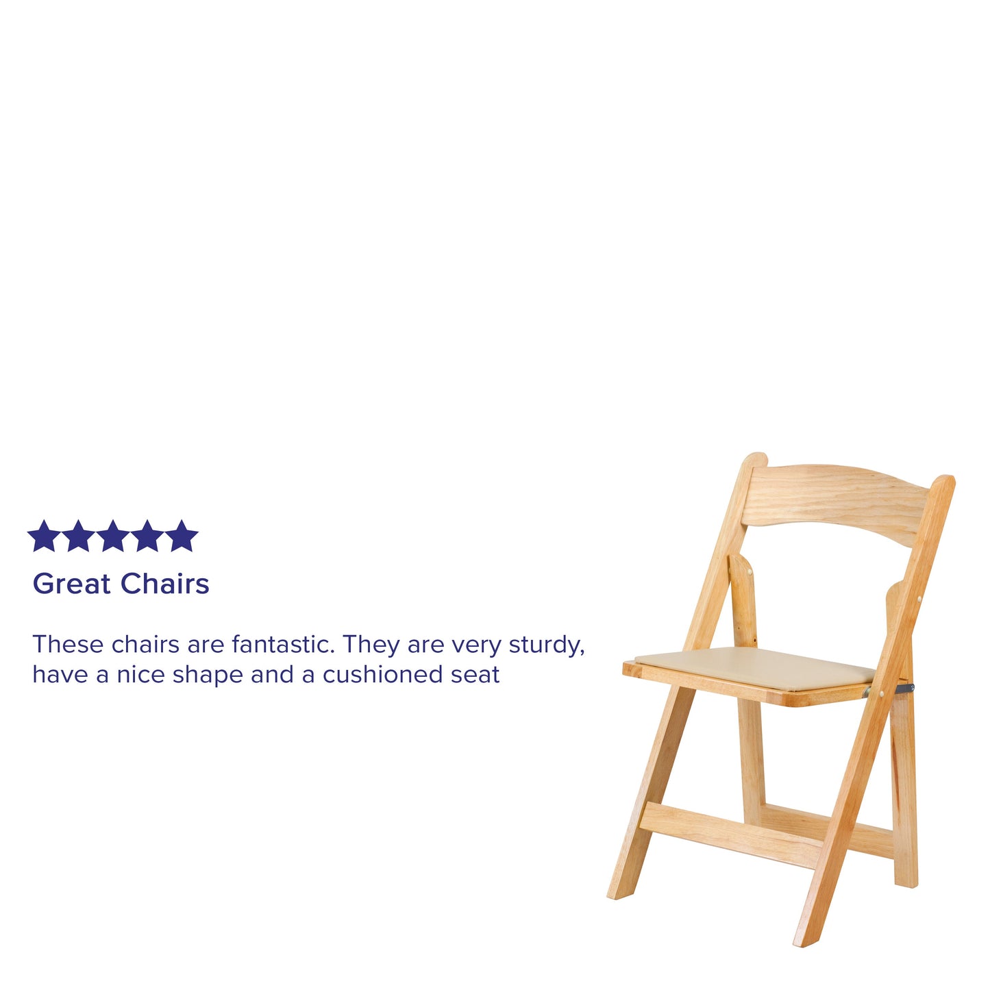 Natural Wood Folding Chair 2-XF-2903-NAT-WOOD-GG