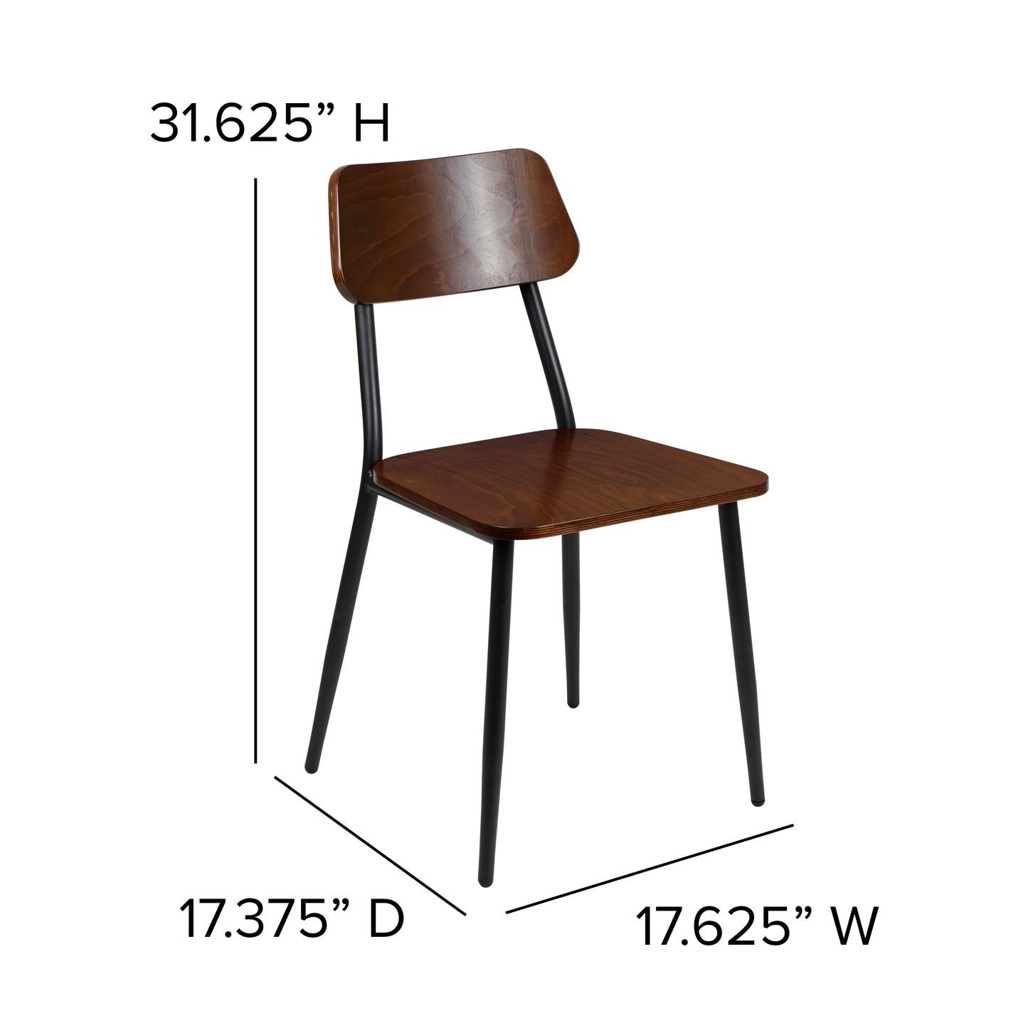 2 Pack Industrial Dining Chair 2-XU-DG-60725-GG