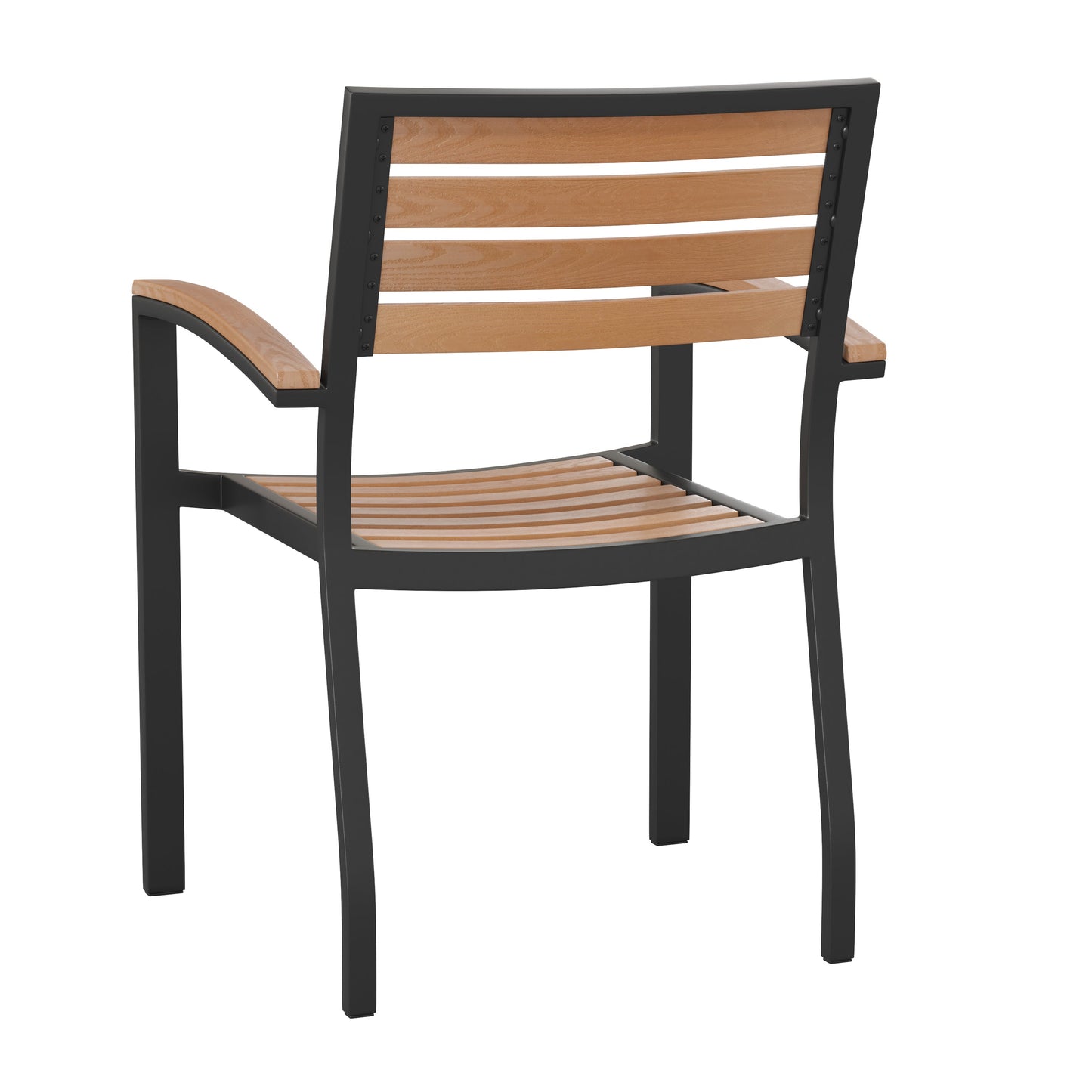 2 Pack Faux Teak Patio Chairs 2-XU-DG-HW6006-GG