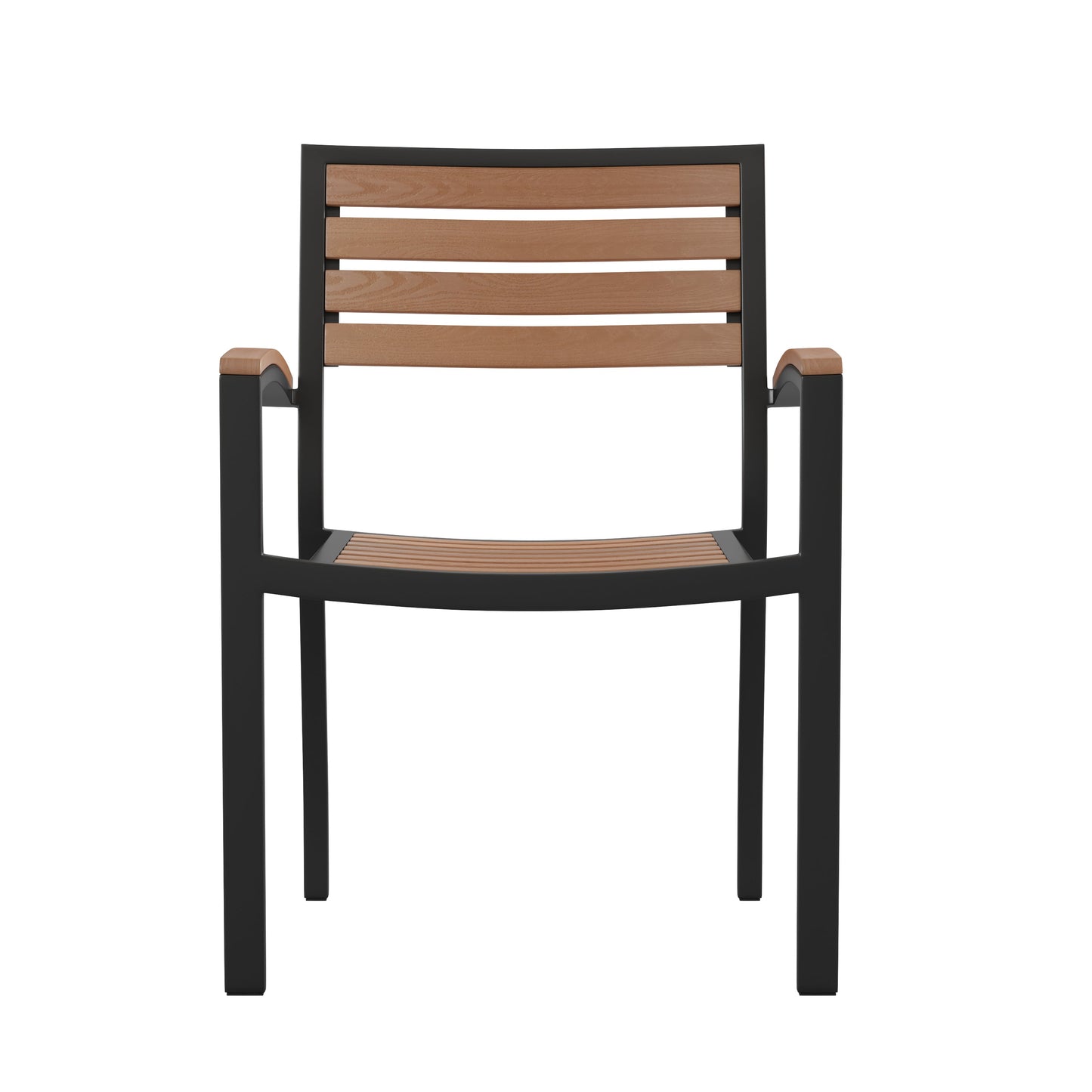 2 Pack Faux Teak Patio Chairs 2-XU-DG-HW6006-GG