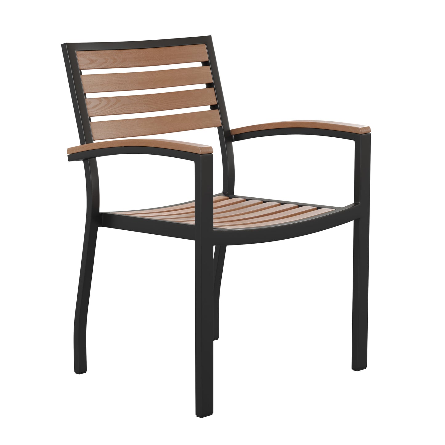 2 Pack Faux Teak Patio Chairs 2-XU-DG-HW6006-GG