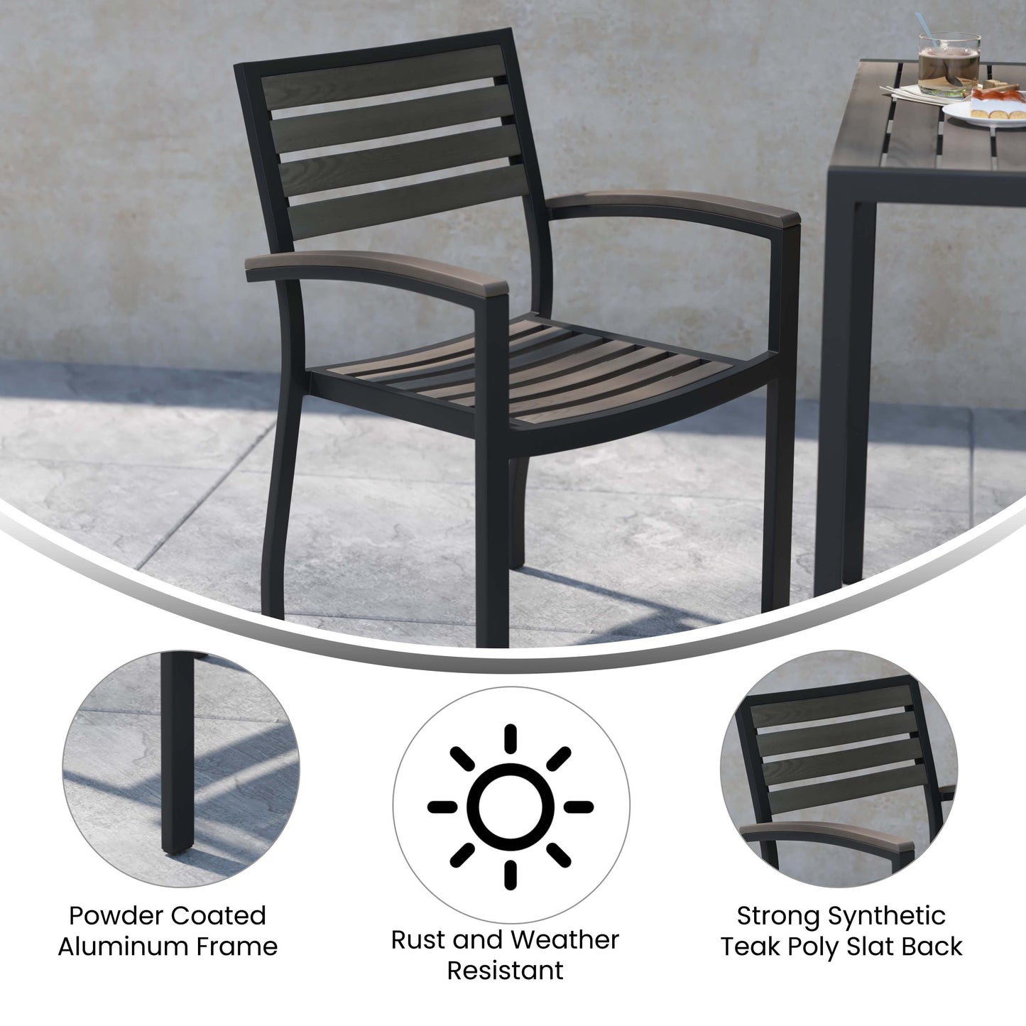 Set of 2 Fully Assembled Stackable Outdoor Patio Dining Chairs