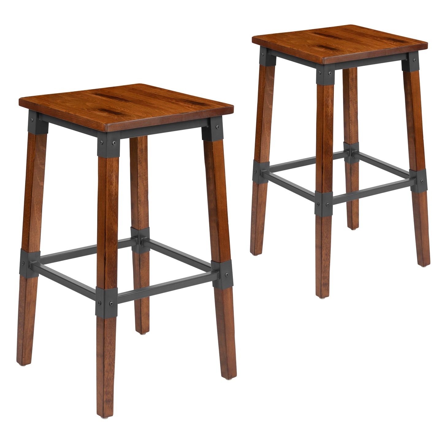 Walnut Wood Dining Barstool 2-XU-DG-W0247B-GG