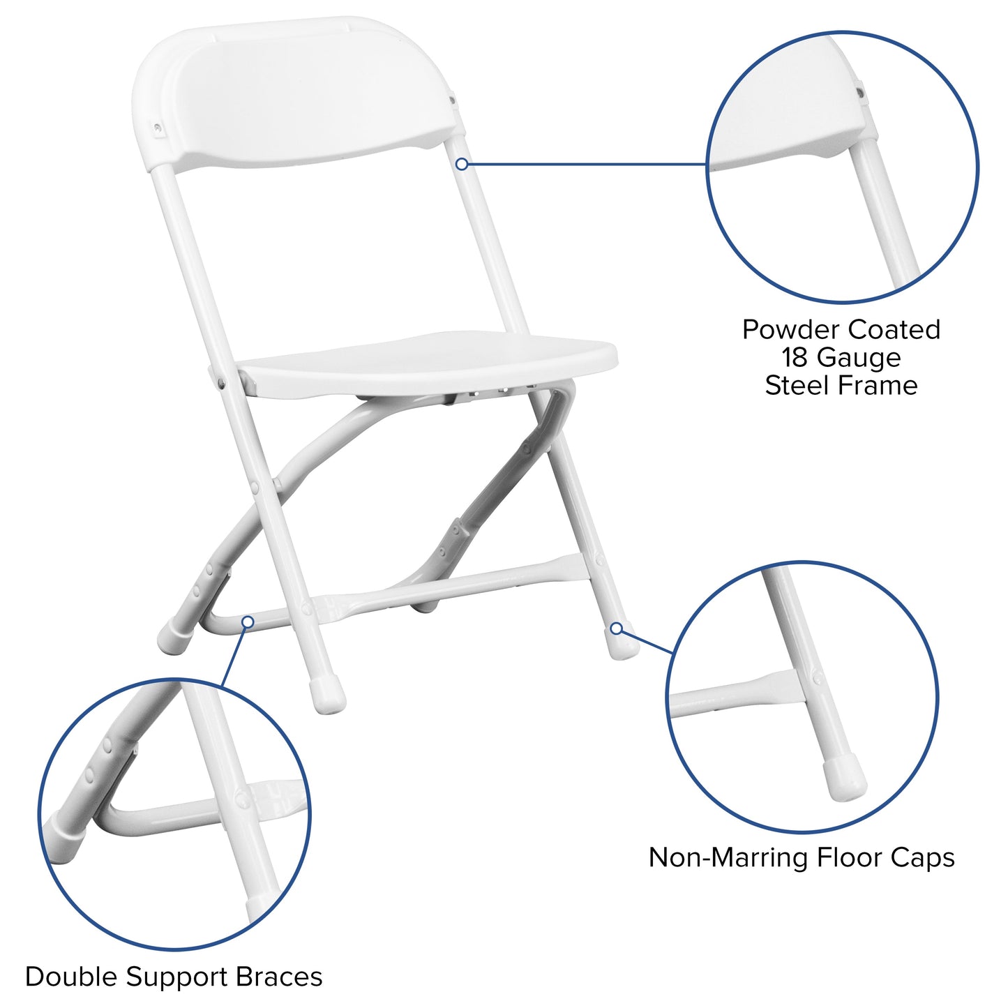 Kids White Folding Chair 2-Y-KID-WH-GG