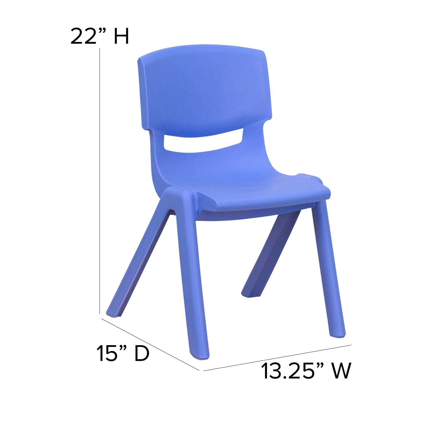 2PK Blue Plastic Stack Chair 2-YU-YCX-001-BLUE-GG