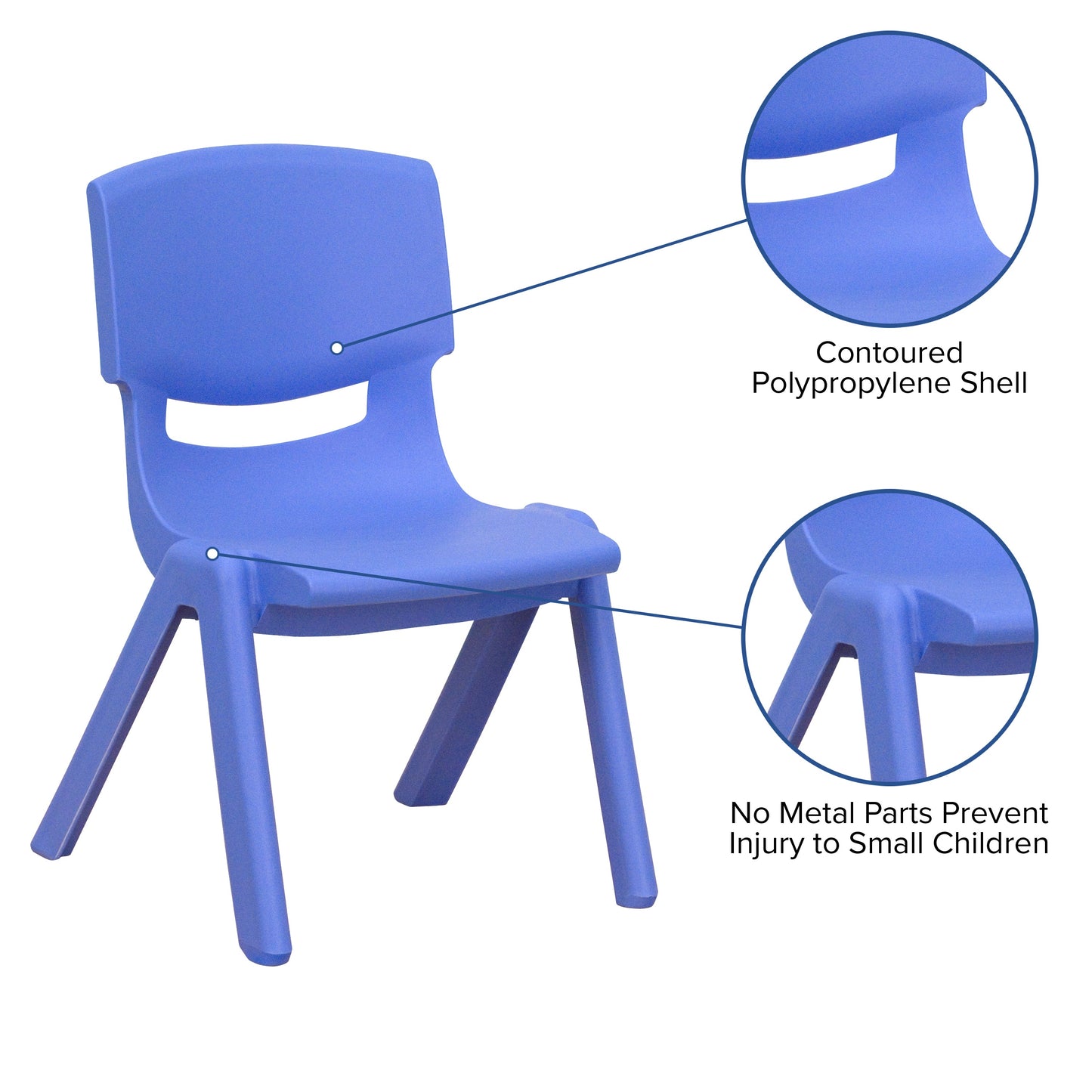 2PK Blue Plastic Stack Chair 2-YU-YCX-001-BLUE-GG