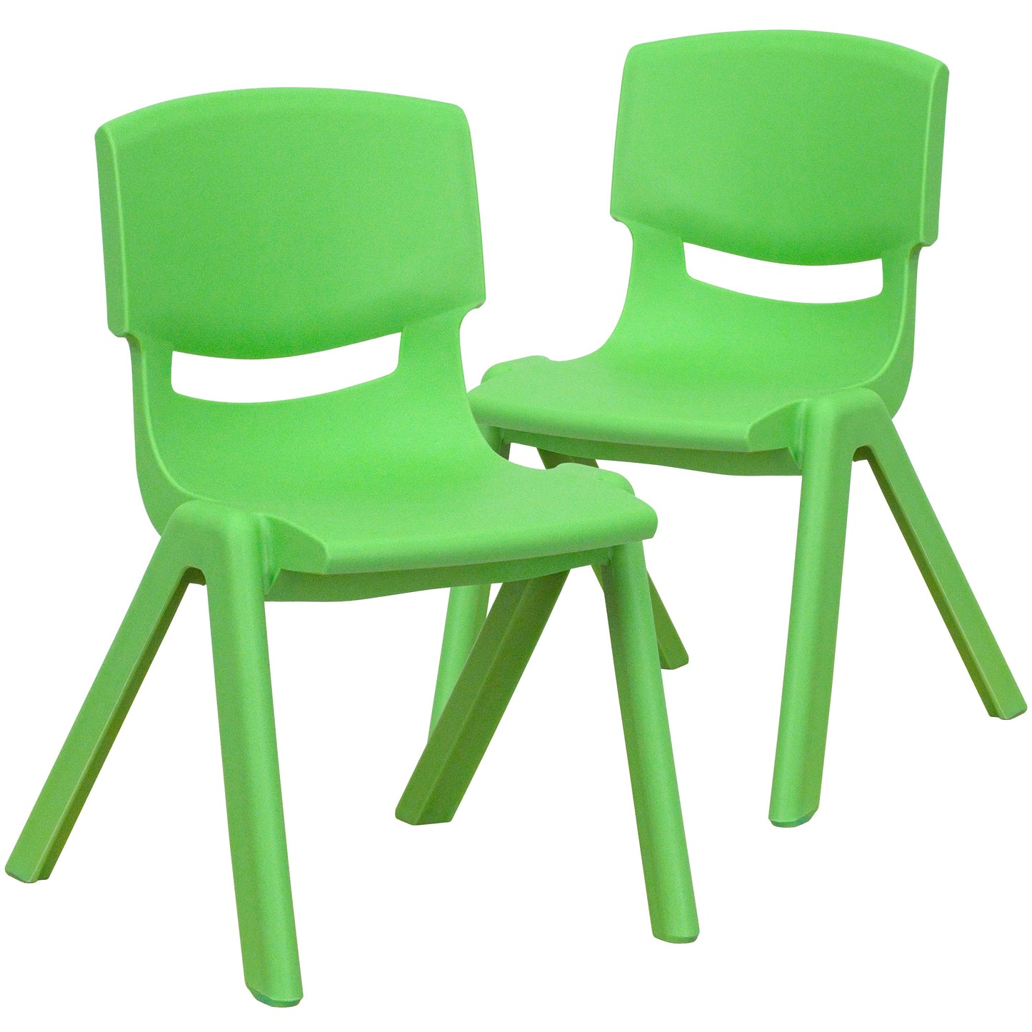 2PK Green Plastic Stack Chair 2-YU-YCX-001-GREEN-GG