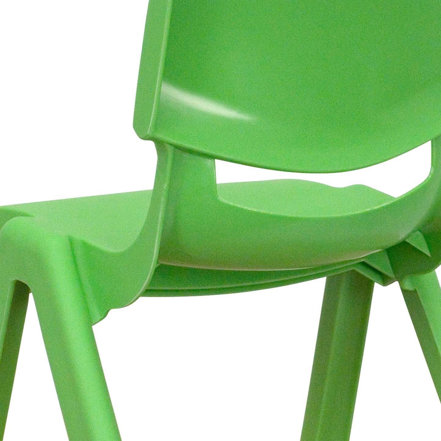 2PK Green Plastic Stack Chair 2-YU-YCX-001-GREEN-GG