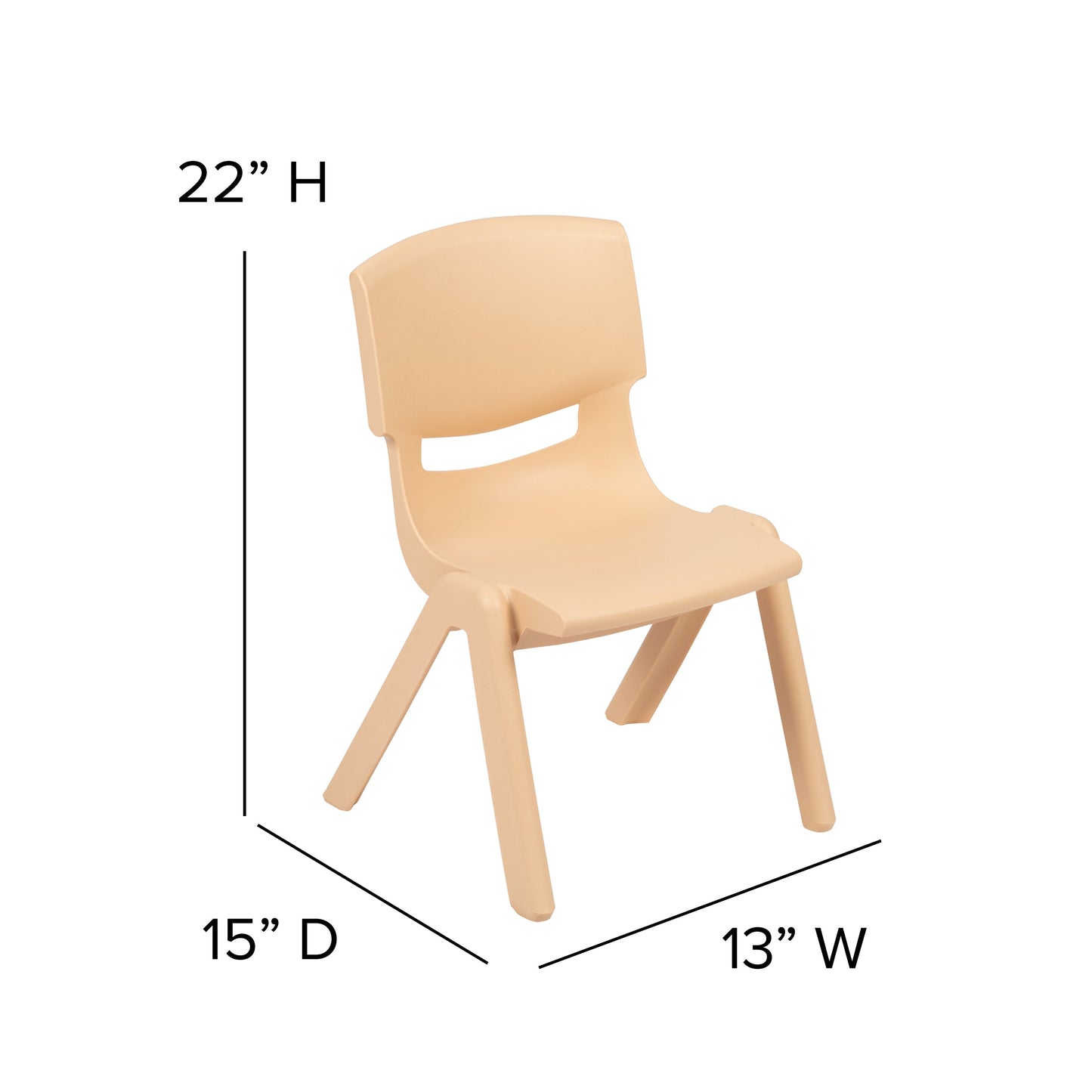 2PK Natural Plastic Chair 2-YU-YCX-001-NAT-GG