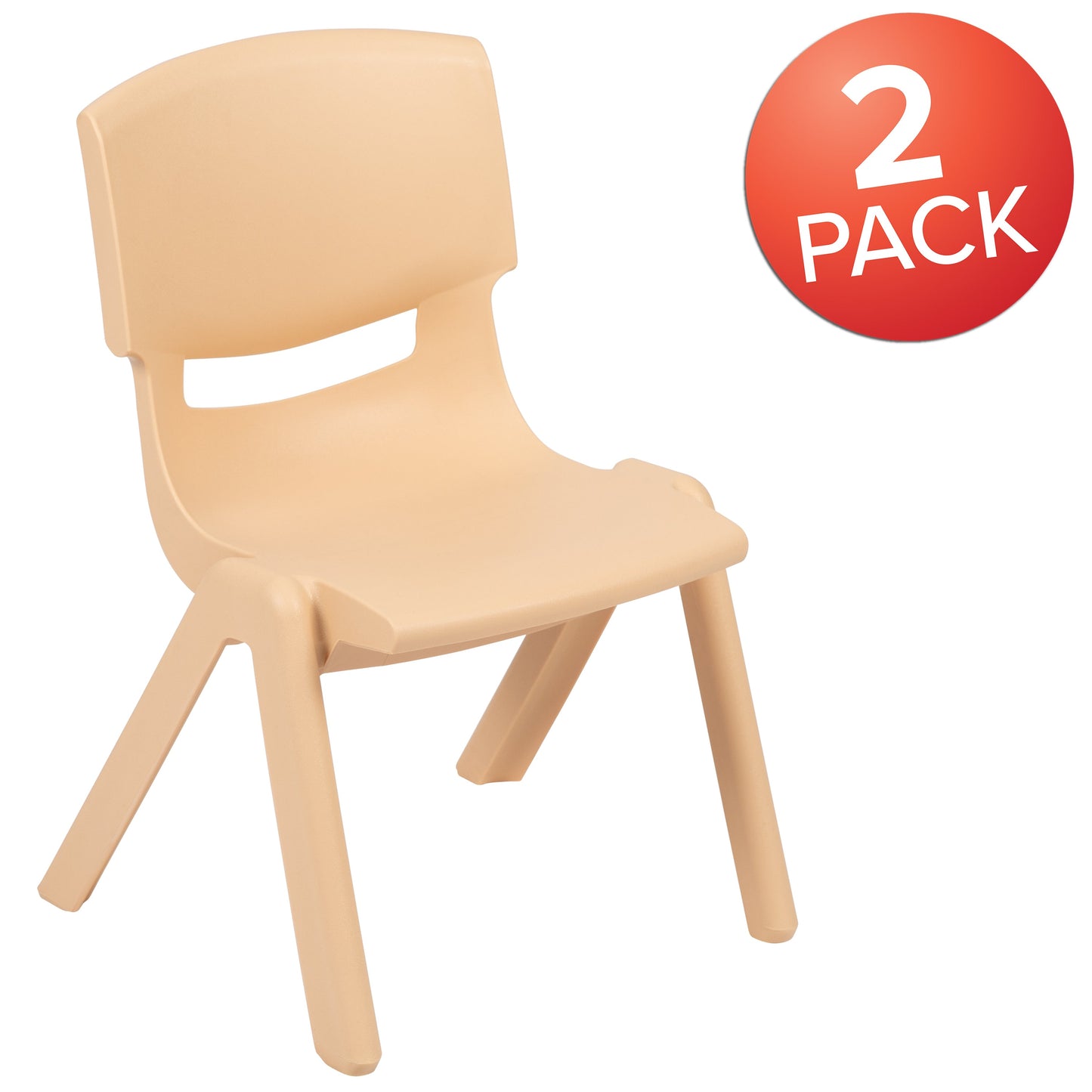 2PK Natural Plastic Chair 2-YU-YCX-001-NAT-GG