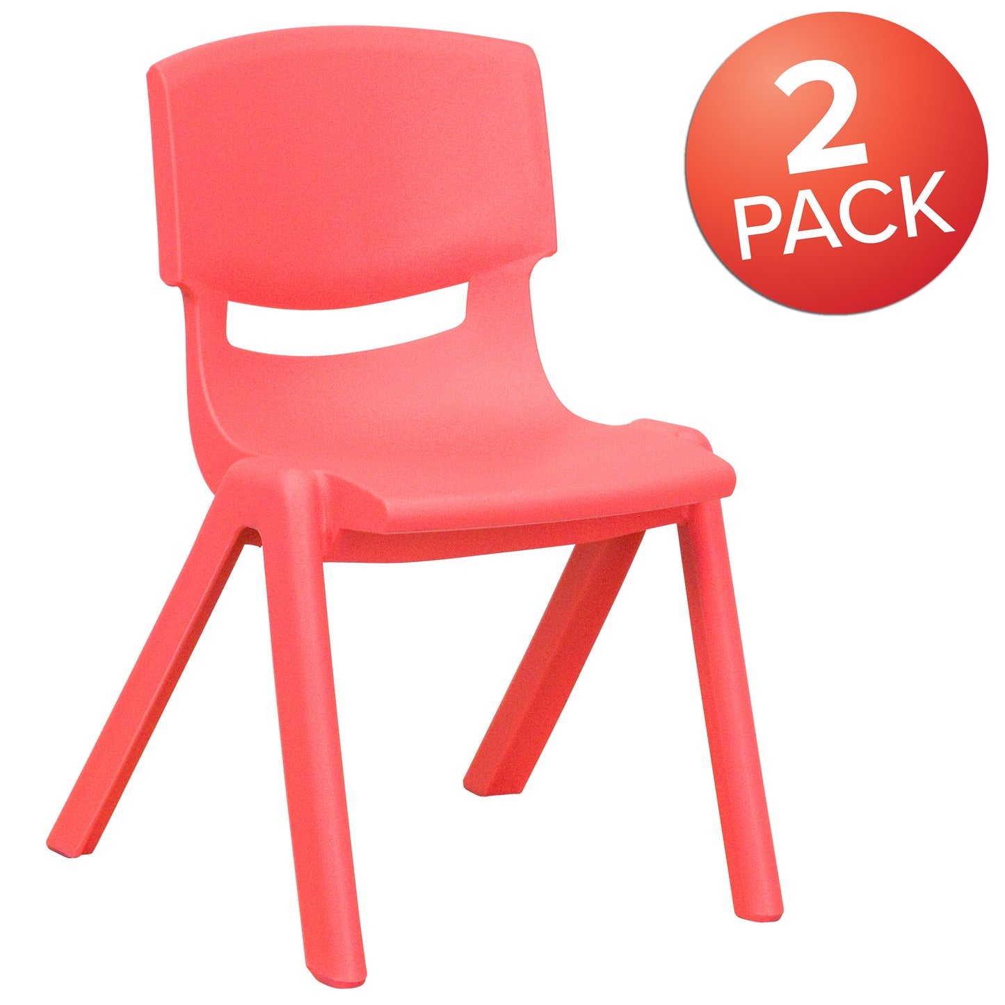 2PK Red Plastic Stack Chair 2-YU-YCX-001-RED-GG