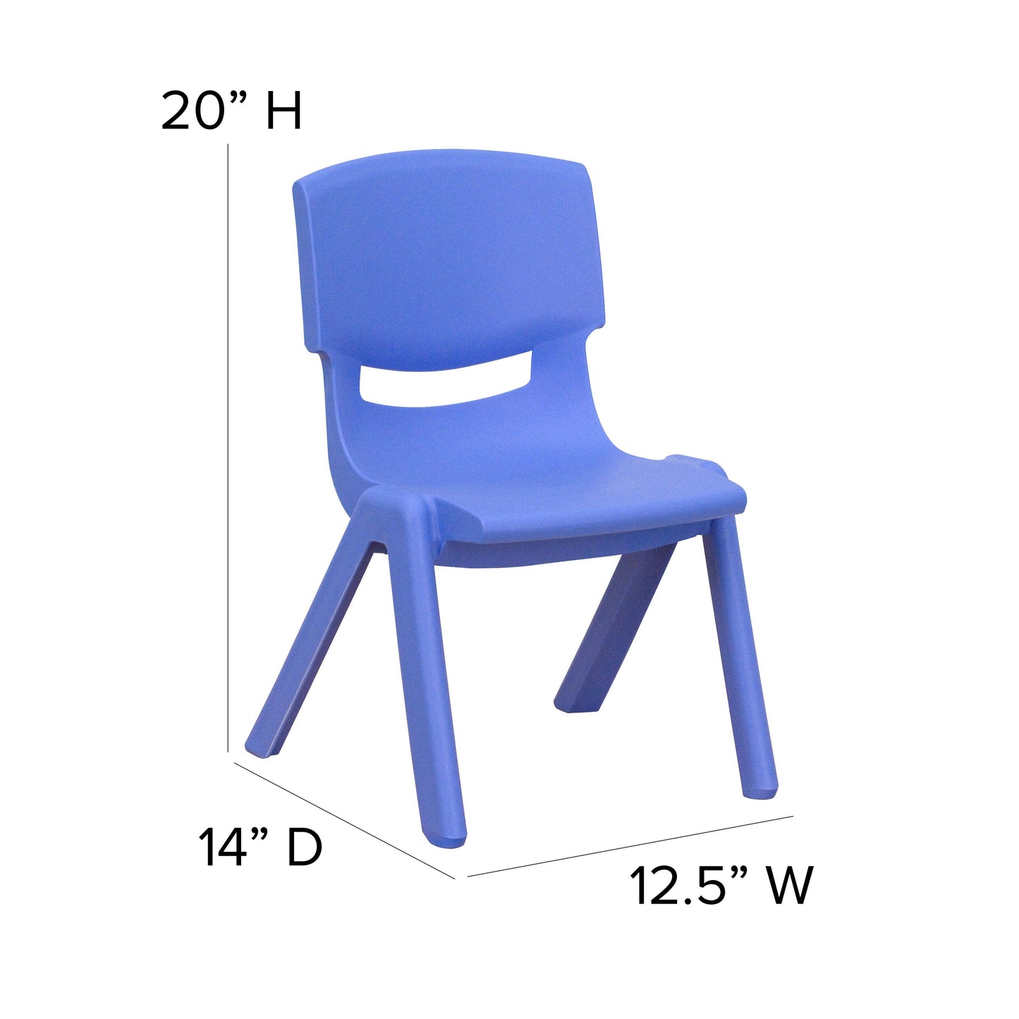 2PK Blue Plastic Stack Chair 2-YU-YCX-003-BLUE-GG